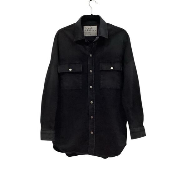 Frank & Eileen McLoughlin Utility Jacket Italian Dream Denim In Black Size Small - Picture 2 of 15